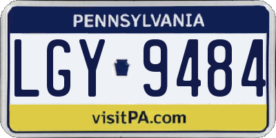 PA license plate LGY9484
