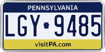 PA license plate LGY9485