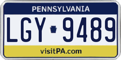 PA license plate LGY9489