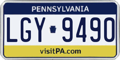 PA license plate LGY9490