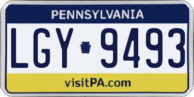 PA license plate LGY9493