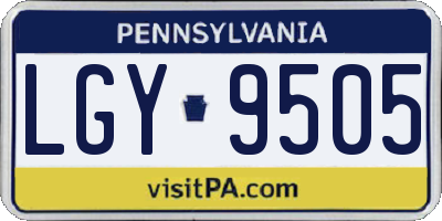 PA license plate LGY9505