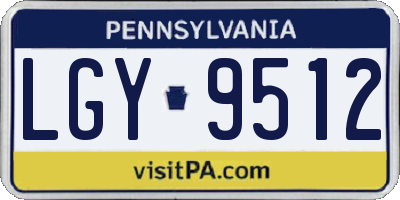 PA license plate LGY9512