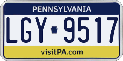 PA license plate LGY9517