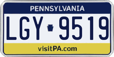 PA license plate LGY9519