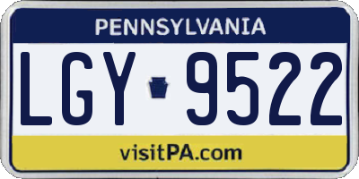 PA license plate LGY9522