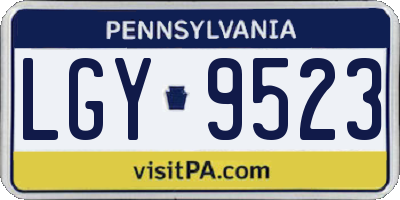PA license plate LGY9523