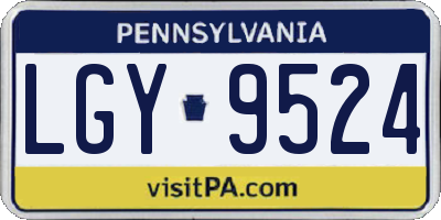 PA license plate LGY9524