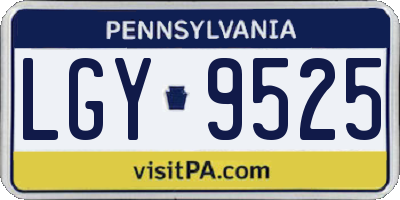 PA license plate LGY9525