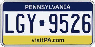 PA license plate LGY9526