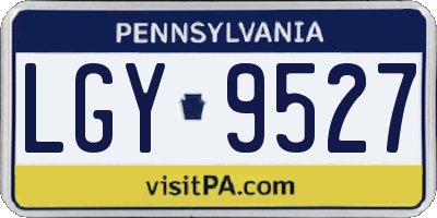 PA license plate LGY9527