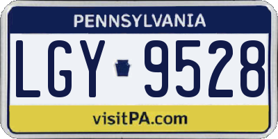 PA license plate LGY9528