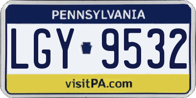 PA license plate LGY9532