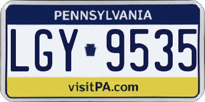 PA license plate LGY9535