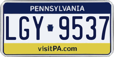 PA license plate LGY9537