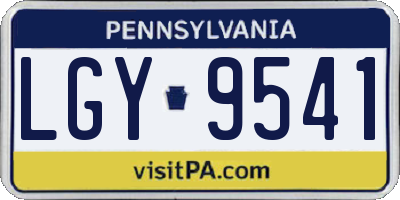 PA license plate LGY9541