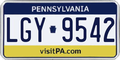 PA license plate LGY9542