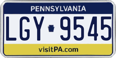 PA license plate LGY9545