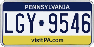 PA license plate LGY9546
