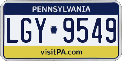 PA license plate LGY9549