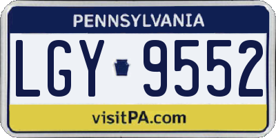 PA license plate LGY9552