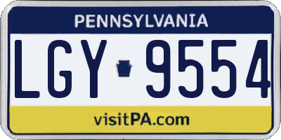 PA license plate LGY9554