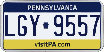 PA license plate LGY9557