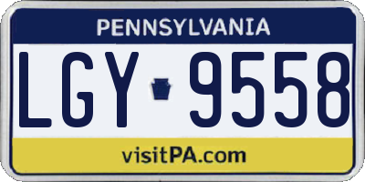 PA license plate LGY9558