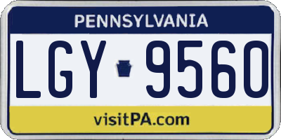PA license plate LGY9560