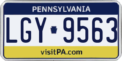 PA license plate LGY9563