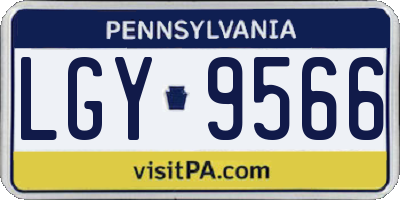 PA license plate LGY9566