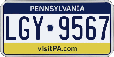 PA license plate LGY9567