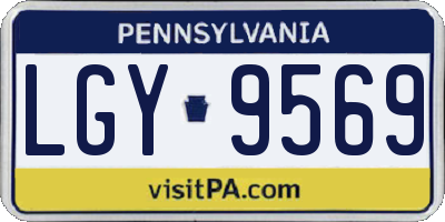 PA license plate LGY9569