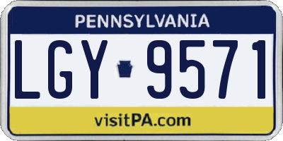 PA license plate LGY9571