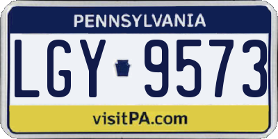 PA license plate LGY9573