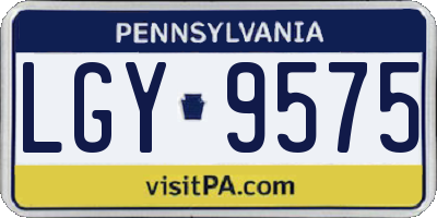 PA license plate LGY9575