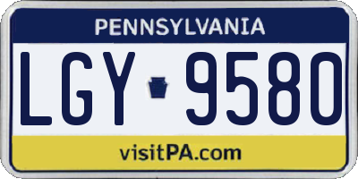 PA license plate LGY9580