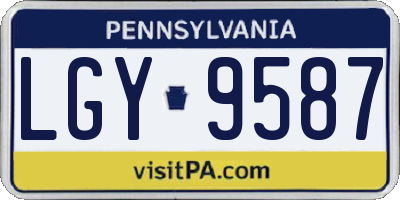 PA license plate LGY9587