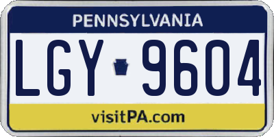 PA license plate LGY9604