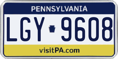 PA license plate LGY9608