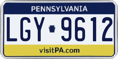 PA license plate LGY9612
