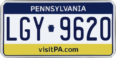 PA license plate LGY9620