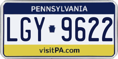 PA license plate LGY9622
