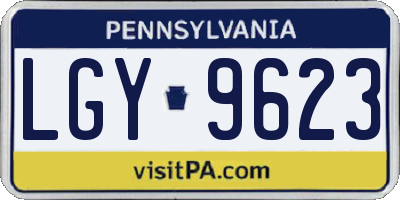 PA license plate LGY9623