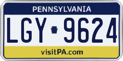 PA license plate LGY9624