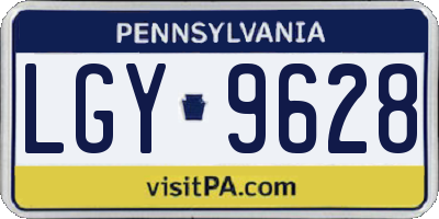 PA license plate LGY9628