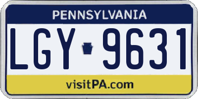 PA license plate LGY9631