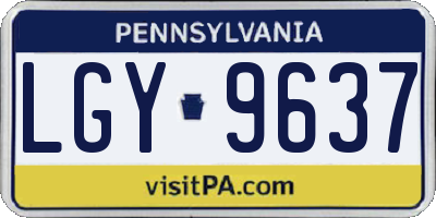 PA license plate LGY9637