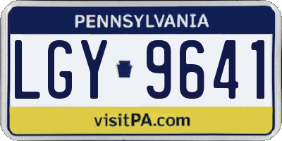 PA license plate LGY9641