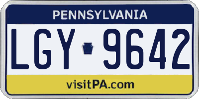 PA license plate LGY9642